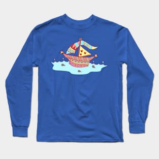 Cute Colorful Whimsical Ship Long Sleeve T-Shirt